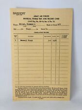 Rare Vintage WWII Physical Fitness Test Record Sheet Card War Department 50-14 picture