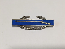 Vintage WWII Military Rifle Gun Pin Blue Sterling Silver Badge Marksman WW2 picture
