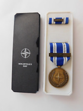 Non-Article 5 ISAF NATO Medal And Ribbon Set In Case Military Award picture
