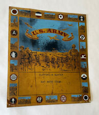 Vtg WORLD WAR II Original US Army Brass Plaque 13