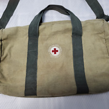 American Red Cross Field Service Duffle Bag Olive Green Canvas Vintage Look picture
