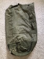 Vtg US Military Army Olive Green Canvas Large Duffle Bag Heavy Duty  60s 70s picture