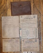 WWII Grocery Record Card, Red Blue Eagle Ration Stamps & Leather Folder picture