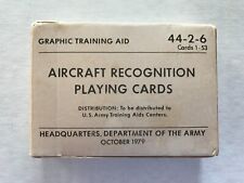 Vintage U.S. Army GTA 44-2-6 Aircraft Recognition Playing Cards - October 1979 picture