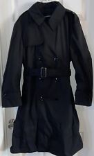 Military DSCP All Weather Black Trench Overcoat 8405-01-308-8700 ~ Size 42S picture