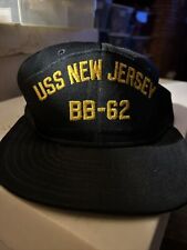 Vintage USS New Jersey BB-62 Hat Cap Black SnapBack One Size picture