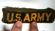 MILITARY PATCH SEW ON UNIFORM US ARMY NAME TAPE TORN OFF GOLD AND BLACK VIETNAM picture