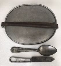 Antique WW1 1917 Mess Kit With Engraved Trench Art Bird picture