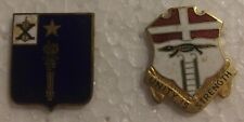 Original WW2 Era US Army Military Pins and Insignias with Pin Backs Set of Two picture
