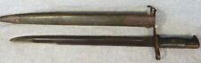 RARE 1917 U.S. ENFIELD RIA TRENCH S/GUN BAYONET & LEATHER SCABBARD DATED 1918 picture