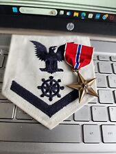 WW2 NAVY BRONZE STAR WITH PATCH DATED 1944- REAL THING -SEE STORE WW1 -WW2 MEDAL picture