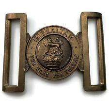 Queens Crown Royal Marines Corps Interlocking Marine Brass Belt Buckle Post 1953 picture