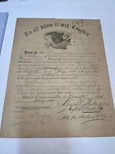 1865 Civil War Discharge Document  picture