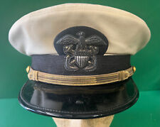US NAVAL OFFICER’S VISOR CAP W/ BULLION CAP BADGE picture