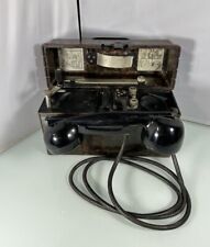 Original WW2 German Field Phone FF33 - Complete with/ Hard Case, Crank & Phone picture