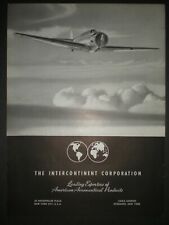 1940 US FIGHTER PLANE THE INTERCONTINENT CORP WWII vintage Trade print ad picture