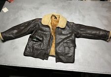 INCREDIBLY RARE WWII US NAVY M445B LEATHER SHEARLING SIZE 48 WILLIS & GEIGER B3 picture