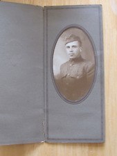 WW1 US SOLDIER PHOTOGRAPH 122 INFANTRY L CO BUTTON TAKEN JAMAICA NY picture