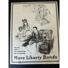 Rare Antique 1918 WWI Liberty Bonds Print Ad picture