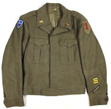WW2 US ARMY ENLISTED EM OD WOOL DRESS UNIFORM IKE JACKET 1ST 79TH INFANTRY DIV picture