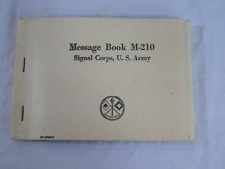 US Army Signal Corps Message Book M-210 1942 Gov't Printing Office WW2 Military picture