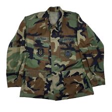 Vintage Camo Combat Shirt Jacket USAF United States Air Force Woodland Medium picture