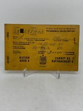 Ration Book 6 WWII Victoria B.C.  Used partially intact Vintage Rare picture
