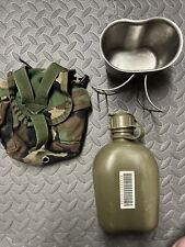 US Military 1QT Canteen/Utility Pouch Woodland Camo With Cup picture