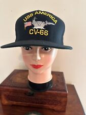 USS America CV-66 Flag Aircraft Carrier Vintage Navy SnapBack Hat *Made in USA* picture
