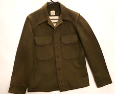 VTG Mans Korean War Jacket 1950's Field Military Wool Coat 108 Olive Green S picture