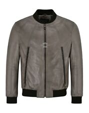 Mens Bomber Leather Jacket Mink Casual Tops Real Leather Jacket NV125 picture