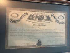 CERTIFICATE OF ADJUDICATED CLAIM FOR WAR DAMAGES Commonwealth of PA CIVIL WAR picture