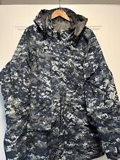 US Navy Blue Digital Camo Blueberry Gore Tex Parka Hooded Jacket XXL Long WOW picture