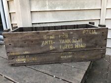 WW2 1943 USA USGI M1A1 Anti Tank Mine Wooden Ammo Box, NO LID Army Military WWII picture