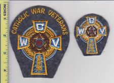 Vintage US American Legion Catholic War Veterans of America Patch 2 Sizes picture