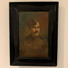 Original WW1 Royal Flying Corps RFC Sergeant Oil Painting & Ebony Frame Picture picture