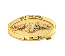 Vintage USS Memphis SSBN 691 Nuclear Submarine Officers Belt Buckle picture