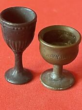 Two Rare 1945 Navy Day USN Military Collectible Rare MINIATURE BRASS CUPS YAC54 picture