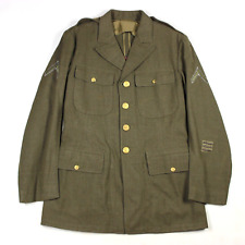 WW2 US ARMY ENLISTED EM OD WOOL DRESS UNIFORM 4 POCKET JACKET 32ND INFANTRY DIV picture