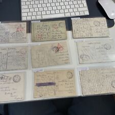 GREAT COLLECTION OF 9 x RARE WW1 POSTCARDS WITH CENSOR STAMPS picture