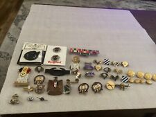 MILITARY PIN LOT MERCHANT MARINE  RIFLE PINS BUTTONS picture