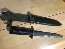 Used Vintage Military Fixed Blade Knife Bayonet & Sheath picture