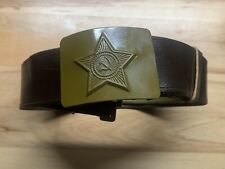 Soviet Russian Red Army Officers Belt w/ Field Suspenders Hammer & Sickle Buckle picture
