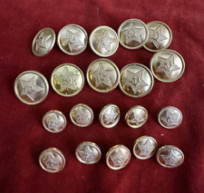 20 Buttons USSR Military Aluminium 10 Big and 10 small Communist Soviet Buttons picture