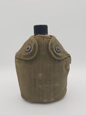 WW2 US Army USGI M1942 Steel Canteen, Cup & OD3 M1910 Cover LAUNDRY NUMBERED picture