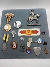 Set of 17 Vintage German and American Medals Pins Badges Patch picture