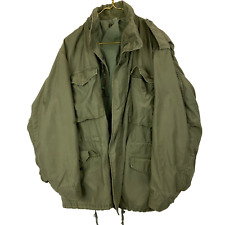 Vintage Us Military Cold Weather Jacket Size Large Green Vietnam Era 1972 picture
