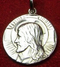 Chaplain's WWII Episcopalian Soldiers Vintage Sterling Holy Face of Jesus Medal picture