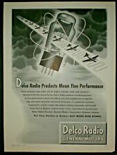 1945 DELCO RADIO TUBES WWII vintage GM Trade print ad picture