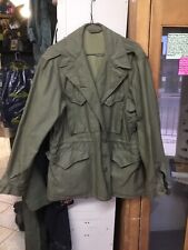 Vintage 1943 World War Two Army Field Jacket Type M-1943 Olive Green . picture